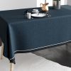 Nappe rectangulaire anti tache 140x250 cm Coton Chambray Bleu