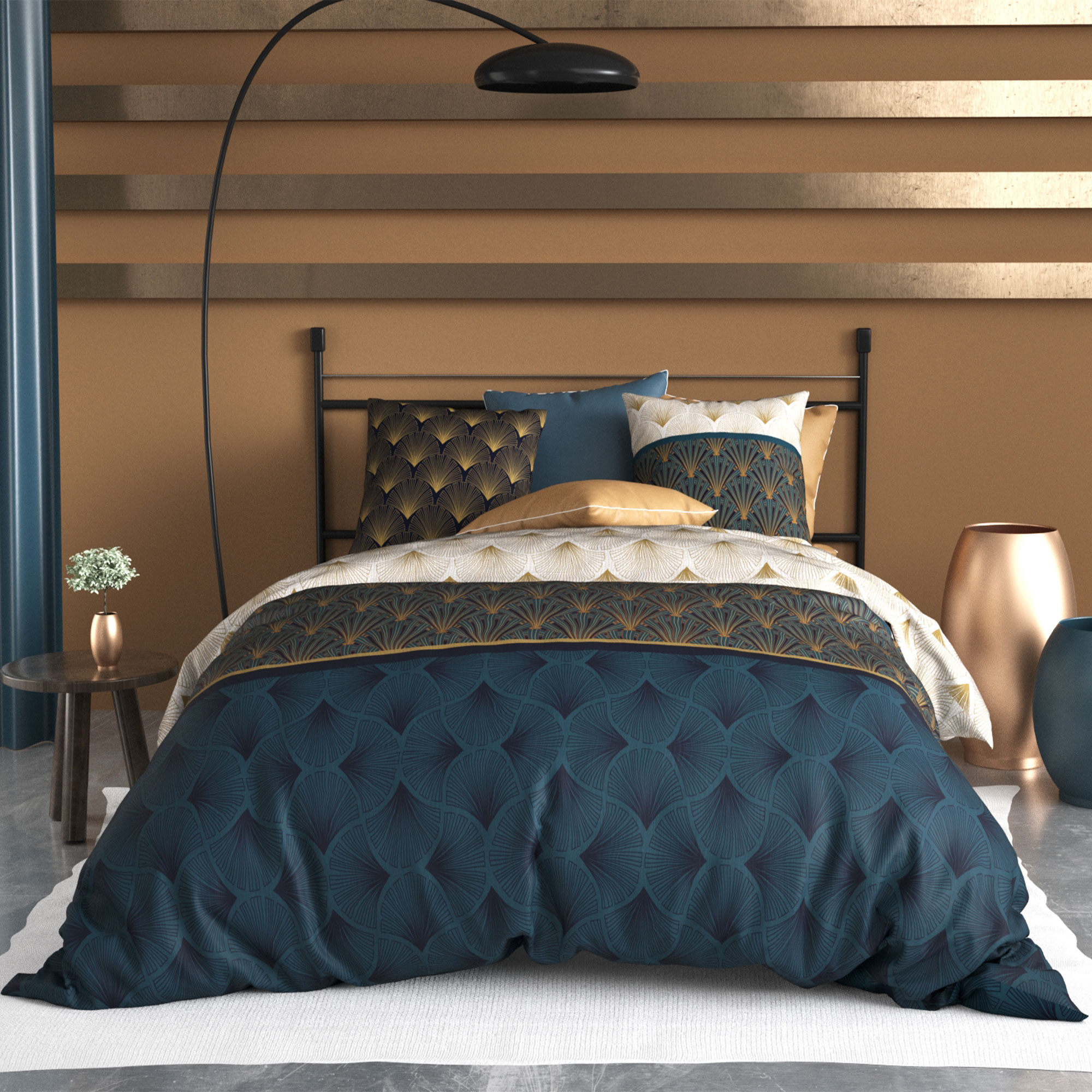 Parure De Lit 3 Pièces Calitex Syracuse 240x220 Cm - 100% Coton 57 Fils, Certifiée Oeko-Tex