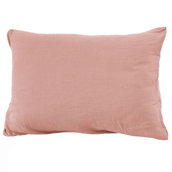 Taie d'oreiller 50x70 cm Gaze de coton Rose