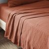 Drap plat 240x300 cm Gaze de coton Terracotta