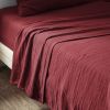 Drap plat 240x300 cm Gaze de coton Lie de vin