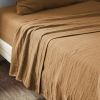 Drap plat 240x300 cm Gaze de coton Camel