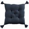 Coussin de chaise 40x40 cm Gaze de coton avec pompons Minuit