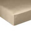 Drap housse 180x200 + 30 cm Satin de Coton Beige