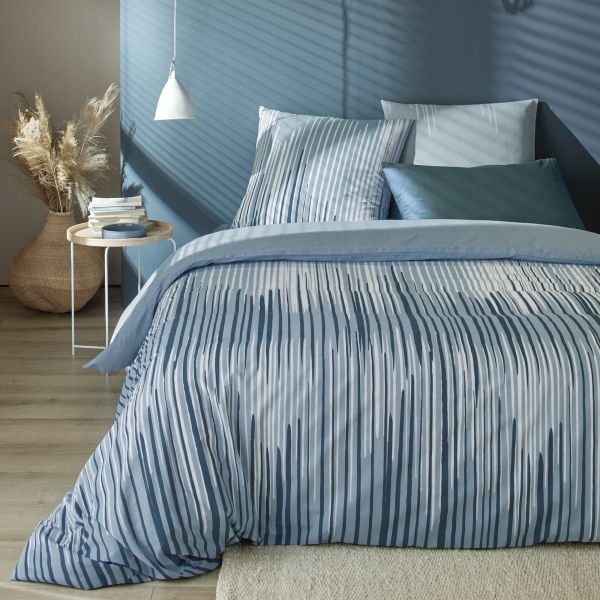 Housse de couette 240x260 cm + 2 taies 100% Coton 57 fils Pumori Ocean Blue