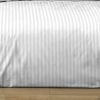 Housse de couette 220x240 cm + 2 taies 100% Satin de Coton Raye Blanc