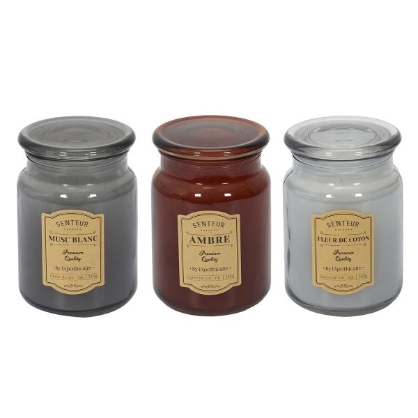 Lot de 3 bougies parfumées Apothicaire