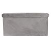 Coffre de rangement banc pliable Velours à motif Gris