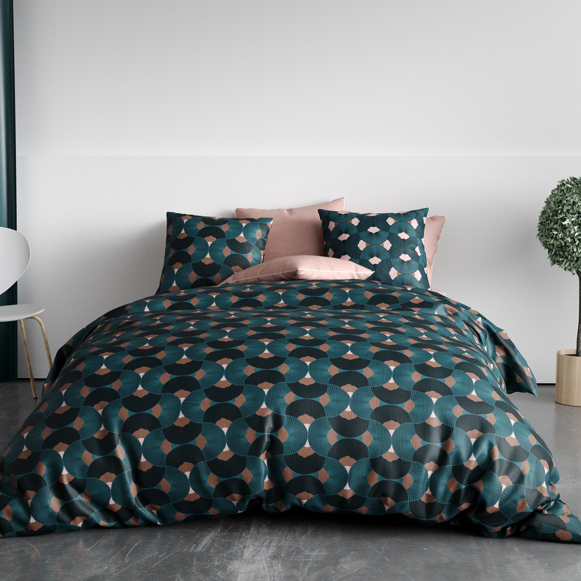 Housse De Couette En Gaze De Coton, Monceaux - Imprimé Végétal - 200 X 210 Cm 91561506