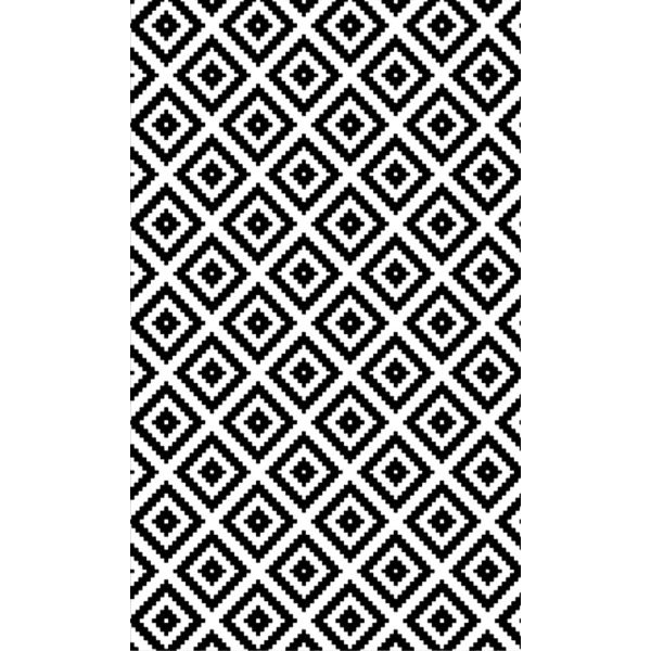 Tapis de salon 160x230 cm Polyester Black And White