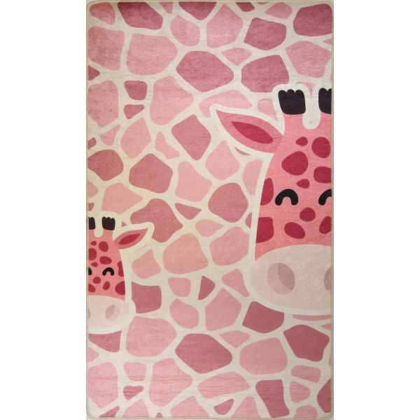 Tapis chambre enfant 80x150 cm Polyester Girafe Ros