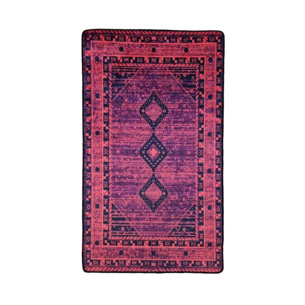 Tapis de salon 80x150 cm Polyester Maghreb Rouge