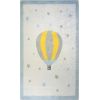 Tapis chambre enfant 80x150 cm Polyester Mongolfiere Bleu