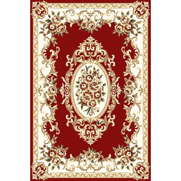 Tapis de salon 200x300 cm Polycoton Orient Rouge