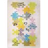 Tapis chambre enfant 80x150 cm Polyester Puzzle Beige