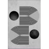 Tapis de salon 80x150 cm Polyester Seventies Gris