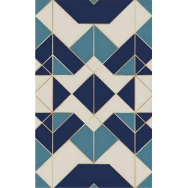Tapis de salon 50x80 cm Polyester Triangle Bleu