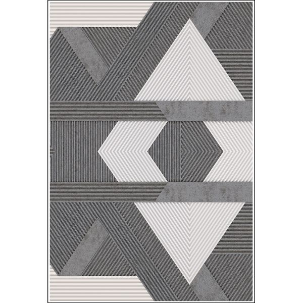 Tapis de salon 80x150 cm Polycoton Zino Gris