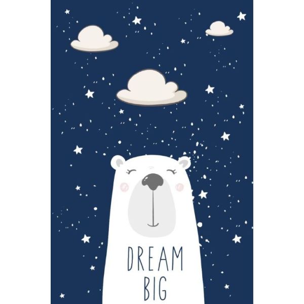 Tapis chambre enfant 120x160 cm Polyester Dream Bleu marine