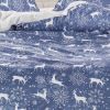 Parure de lit 140x200 cm Polycoton Noël Bleu