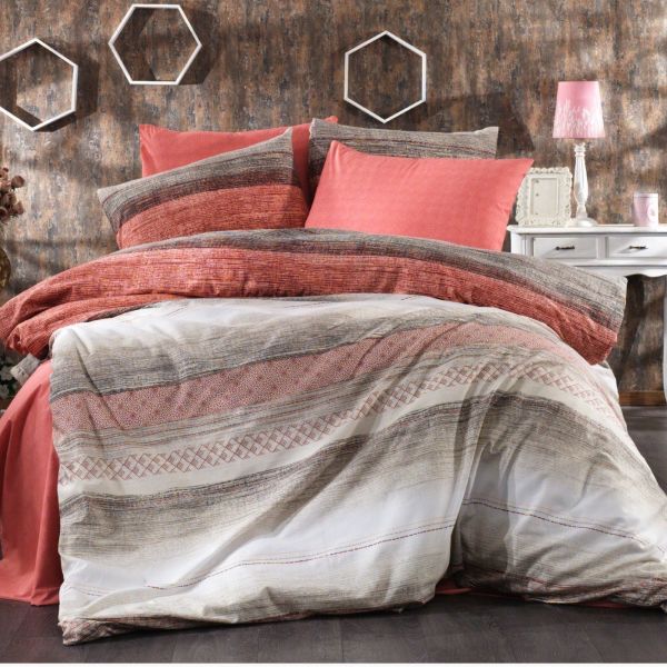 Parure de lit 140x200 cm Polycoton Shade Orange