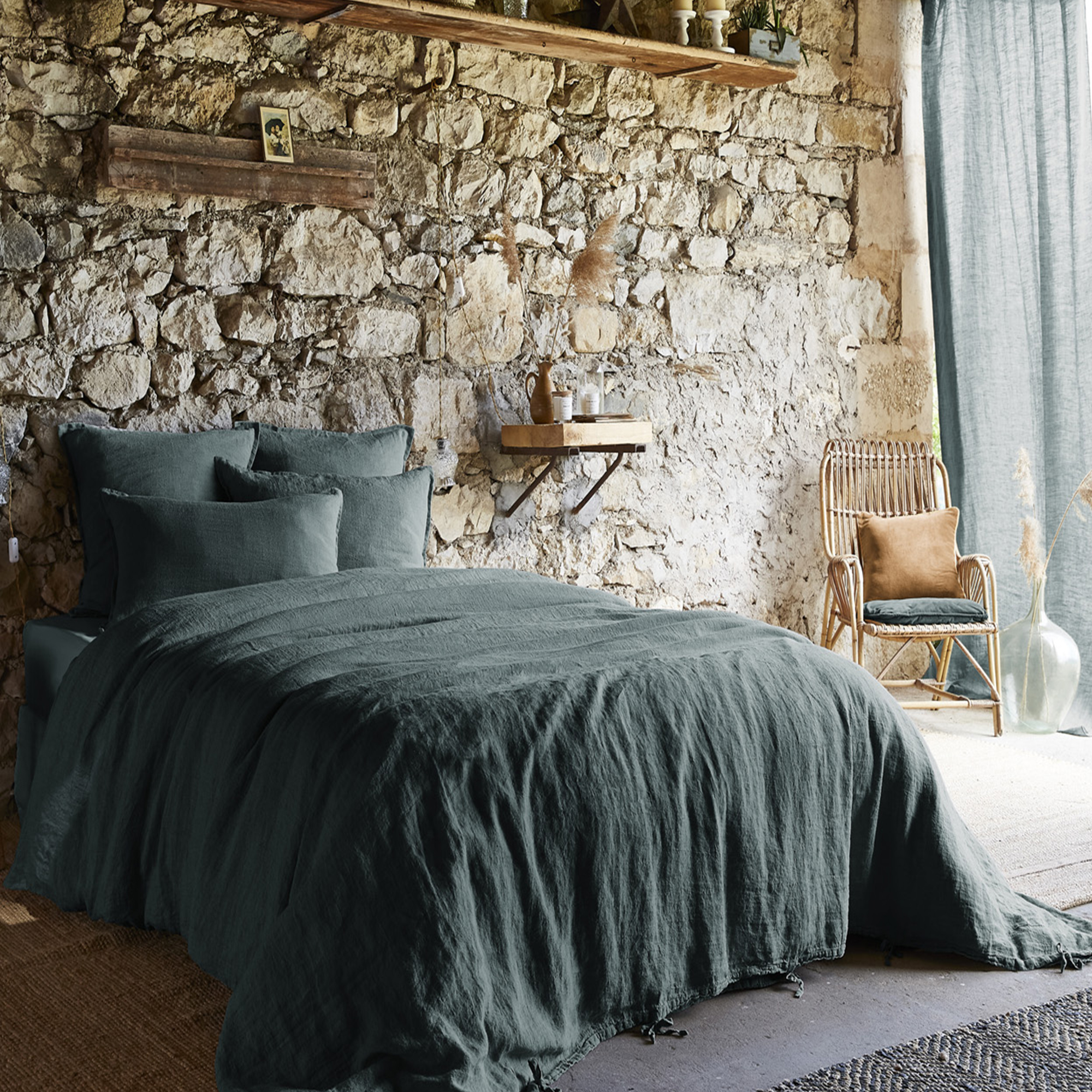 Housse De Couette En Lin Ancien – 200x240 Cm, Blanc, 100% Lin, Neuve Sans étiquette