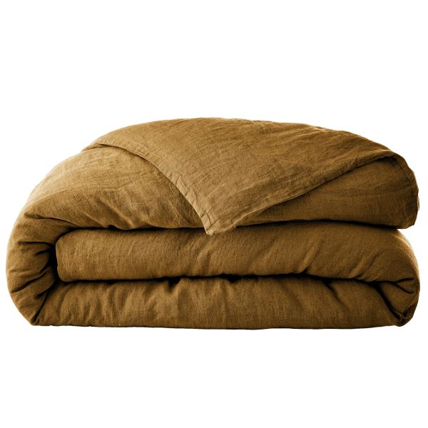 Housse de couette 240x260 cm Lin Français Caramel