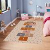 Tapis chambre enfant 80x150 cm Polyester Marelle Blanc