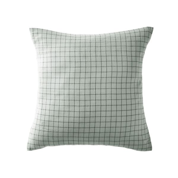 Taie d’oreiller 60x60 cm Gaze de Coton à petits carreaux Eucalyptus