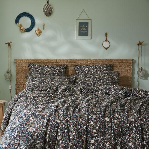Housse de couette 220x240 cm Gaze de Coton Nora minuit