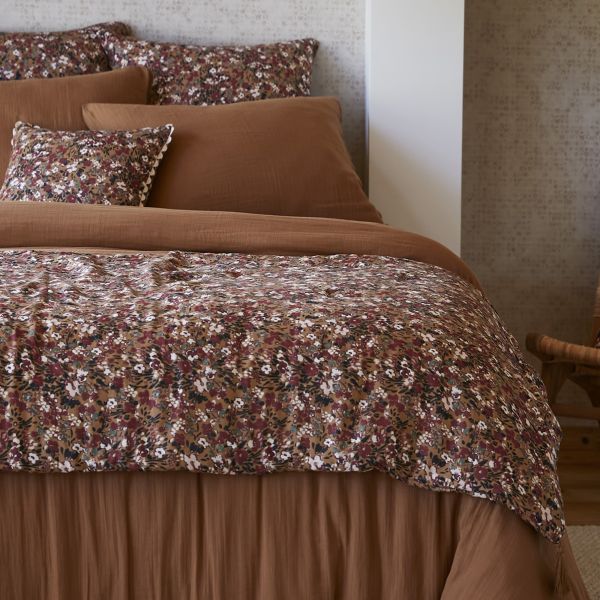 Bout de lit 90x200 cm Gaze de Coton Nora camel