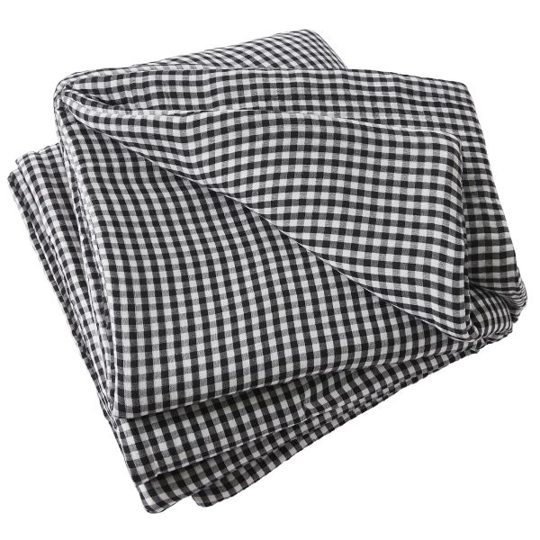 Bout de lit 90x200 cm Gaze de Coton Quadri truffe