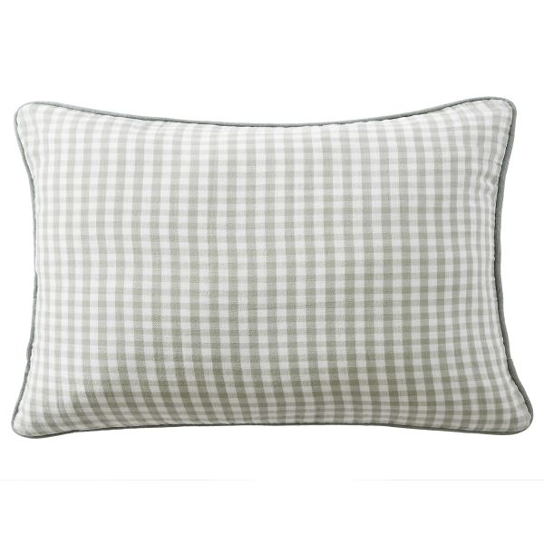 Coussin avec passepoil 40x60 cm Gaze de Coton Quadri Eucalyptus