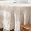 Nappe ronde 180x180 cm Gaze de Coton Naturel