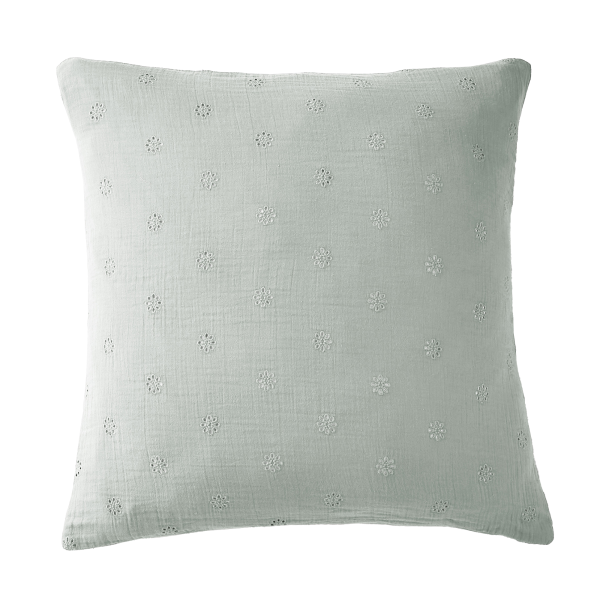 Taie d’oreiller 60x60 cm Gaze de Coton à fleurs Eucalyptus