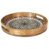 Plateau rond en manguier Mira Noir 35 cm