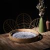 Plateau rond en manguier Mira Noir 35 cm