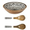 Set Saladier + Couverts en manguier Mira Noir