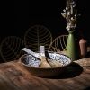 Set Saladier + Couverts en manguier Mira Noir