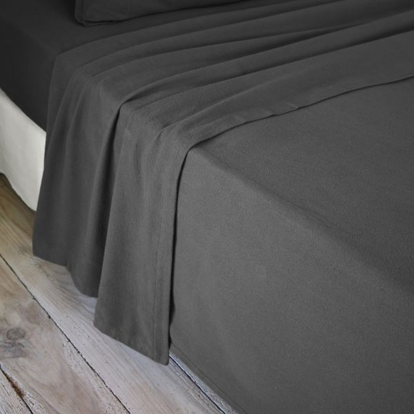 Drap plat 240x300 cm Flanelle de Coton Orage