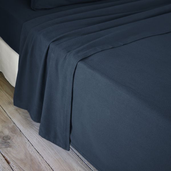 Drap plat 240x300 cm Flanelle de Coton Nuit