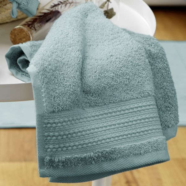 Serviette invité 30x50 cm Coton Bleu Glacier