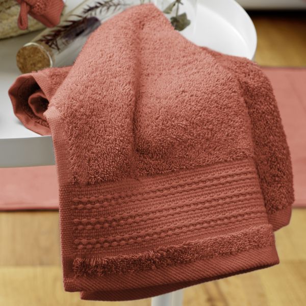 Serviette invité 30x50 cm Coton Terracotta