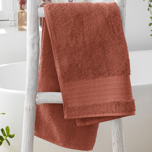 Serviette de toilette 50x90 cm Coton Terracotta