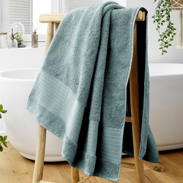 Serviette de bain 90x150 cm Coton Bleu Glacier