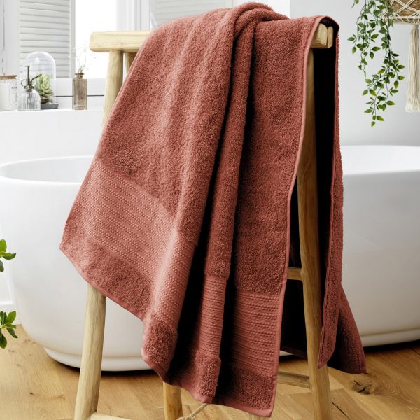 Serviette de bain 90x150 cm Coton Terracotta