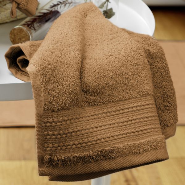 Serviette invité 30x50 cm Coton Camel