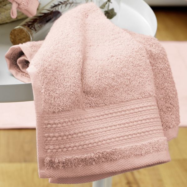 Serviette invité 30x50 cm Coton Rose Poudré