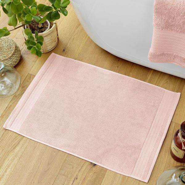 Tapis de bain 50x70 cm Coton Rose Poudré