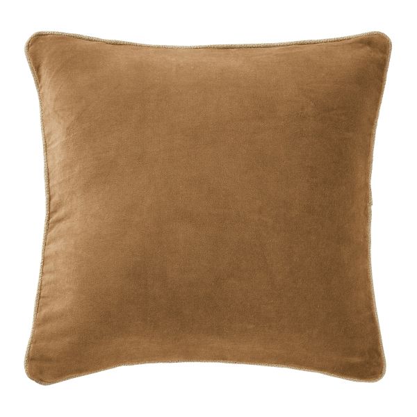Coussin 45x45 cm Velours de coton Camel